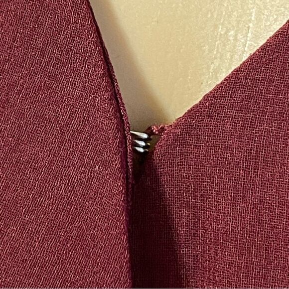 A New Day High Low Flowy Ruffle Dress Burgundy Red Size Large - Picture 5 of 11